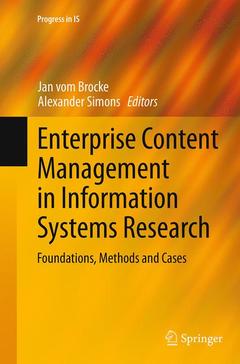 Couverture de l’ouvrage Enterprise Content Management in Information Systems Research
