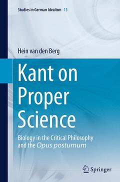 Cover of the book Kant on Proper Science