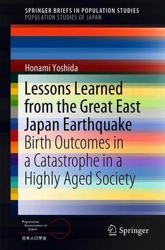 Couverture de l’ouvrage Lessons Learned from the Great East Japan Earthquake
