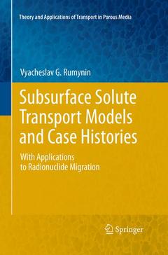 Couverture de l’ouvrage Subsurface Solute Transport Models and Case Histories