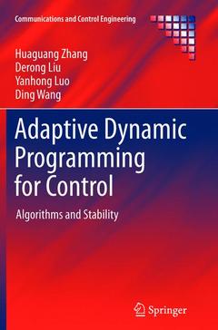 Couverture de l’ouvrage Adaptive Dynamic Programming for Control