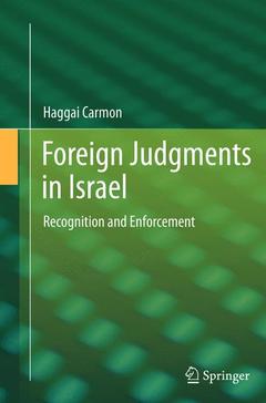 Couverture de l’ouvrage Foreign Judgments in Israel