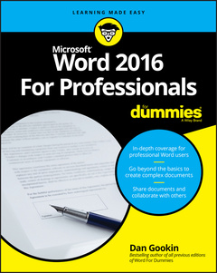 Couverture de l’ouvrage Word 2016 For Professionals For Dummies
