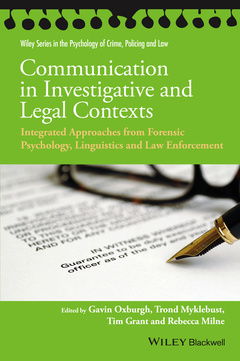 Couverture de l’ouvrage Communication in Investigative and Legal Contexts