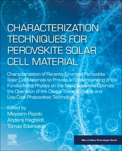 Couverture de l’ouvrage Characterization Techniques for Perovskite Solar Cell Materials