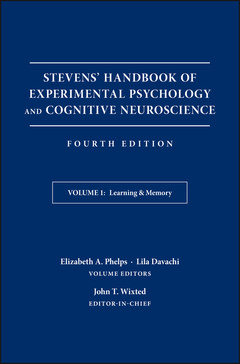 Couverture de l’ouvrage Stevens' Handbook of Experimental Psychology and Cognitive Neuroscience, Learning and Memory