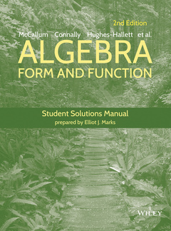 Couverture de l’ouvrage Algebra: Form and Function, 2e Student Solutions Manual