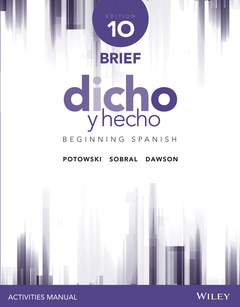 Couverture de l’ouvrage Dicho y hecho, Edition 10 Brief Activities Manual 