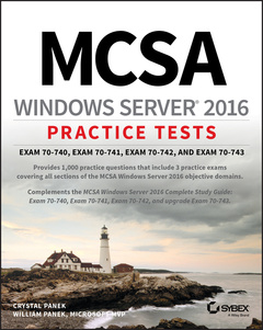 Couverture de l’ouvrage MCSA Windows Server 2016 Practice Tests