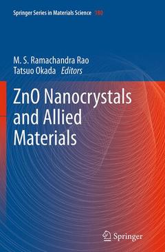 Couverture de l’ouvrage ZnO Nanocrystals and Allied Materials