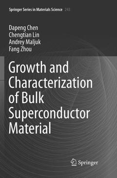 Couverture de l’ouvrage Growth and Characterization of Bulk Superconductor Material