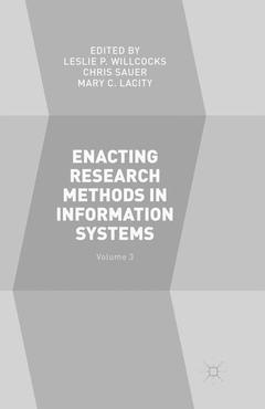 Cover of the book Enacting Research Methods in Information Systems: Volume 3