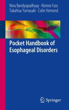 Couverture de l’ouvrage Pocket Handbook of Esophageal Disorders