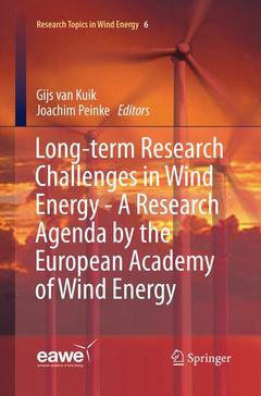 Couverture de l’ouvrage Long-term Research Challenges in Wind Energy - A Research Agenda by the European Academy of Wind Energy 