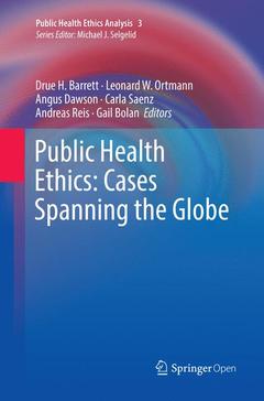Couverture de l’ouvrage Public Health Ethics: Cases Spanning the Globe