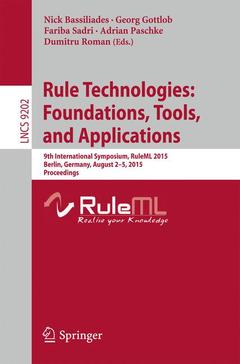 Cover of the book Rule Technologies: Foundations, Tools, and Applications