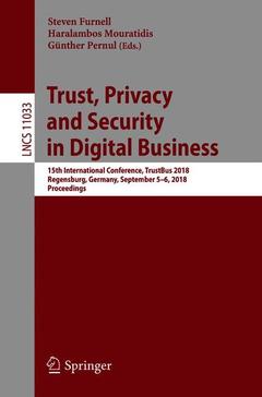 Cover of the book Trust, Privacy and Security in Digital Business