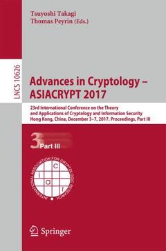 Couverture de l’ouvrage Advances in Cryptology - ASIACRYPT 2017