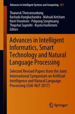Couverture de l’ouvrage Advances in Intelligent Informatics, Smart Technology and Natural Language Processing