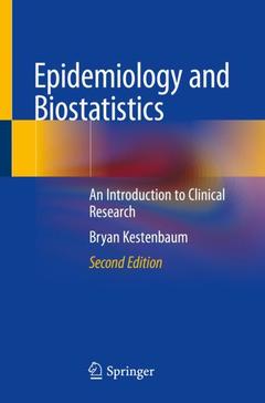 Couverture de l’ouvrage Epidemiology and Biostatistics