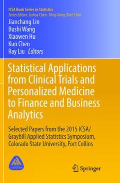 Couverture de l’ouvrage Statistical Applications from Clinical Trials and Personalized Medicine to Finance and Business Analytics