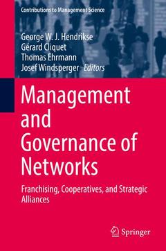 Couverture de l’ouvrage Management and Governance of Networks 