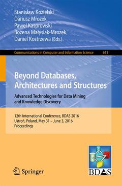 Couverture de l’ouvrage Beyond Databases, Architectures and Structures. Advanced Technologies for Data Mining and Knowledge Discovery