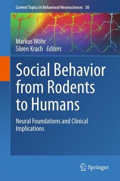 Couverture de l’ouvrage Social Behavior from Rodents to Humans