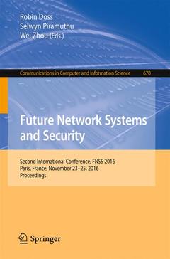 Couverture de l’ouvrage Future Network Systems and Security