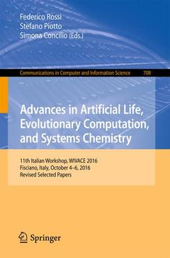 Cover of the book Advances in Artificial Life, Evolutionary Computation, and Systems Chemistry