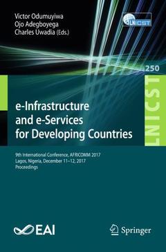 Couverture de l’ouvrage e-Infrastructure and e-Services for Developing Countries