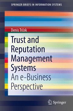 Couverture de l’ouvrage Trust and Reputation Management Systems