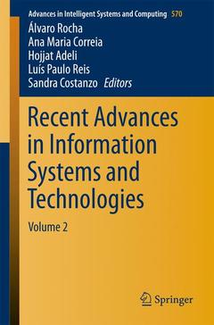Couverture de l’ouvrage Recent Advances in Information Systems and Technologies