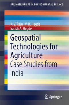 Couverture de l’ouvrage Geospatial Technologies for Agriculture