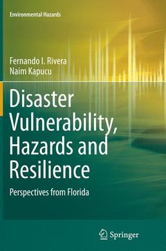 Couverture de l’ouvrage Disaster Vulnerability, Hazards and Resilience
