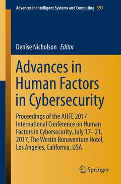 Couverture de l’ouvrage Advances in Human Factors in Cybersecurity