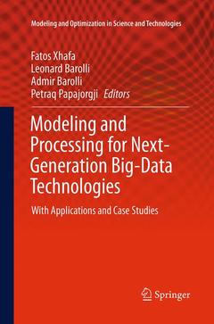 Couverture de l’ouvrage Modeling and Processing for Next-Generation Big-Data Technologies