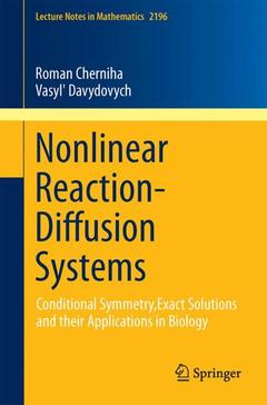 Couverture de l’ouvrage Nonlinear Reaction-Diffusion Systems