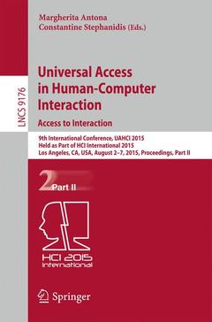 Couverture de l’ouvrage Universal Access in Human-Computer Interaction. Access to Interaction