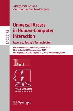 Cover of the book Universal Access in Human-Computer Interaction. Access to Today's Technologies