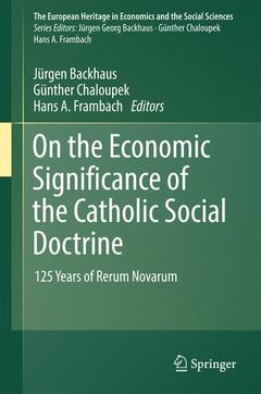 Couverture de l’ouvrage On the Economic Significance of the Catholic Social Doctrine