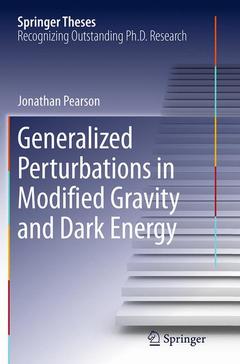 Couverture de l’ouvrage Generalized Perturbations in Modified Gravity and Dark Energy