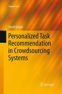Couverture de l’ouvrage Personalized Task Recommendation in Crowdsourcing Systems