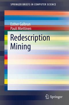 Couverture de l’ouvrage Redescription Mining