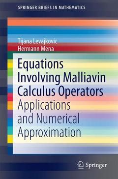 Couverture de l’ouvrage Equations Involving Malliavin Calculus Operators