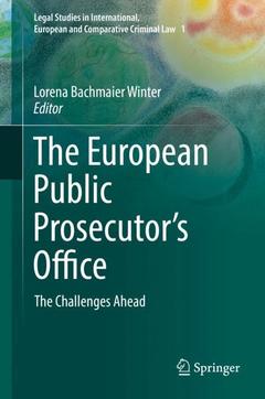 Couverture de l’ouvrage The European Public Prosecutor's Office
