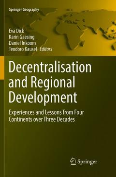Couverture de l’ouvrage Decentralisation and Regional Development