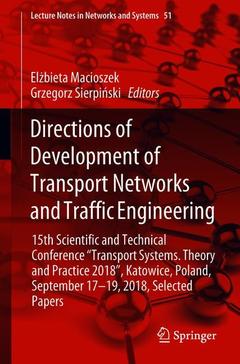Couverture de l’ouvrage Directions of Development of Transport Networks and Traffic Engineering