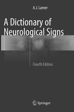 Couverture de l’ouvrage A Dictionary of Neurological Signs