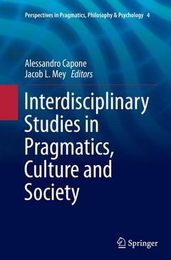 Couverture de l’ouvrage Interdisciplinary Studies in Pragmatics, Culture and Society